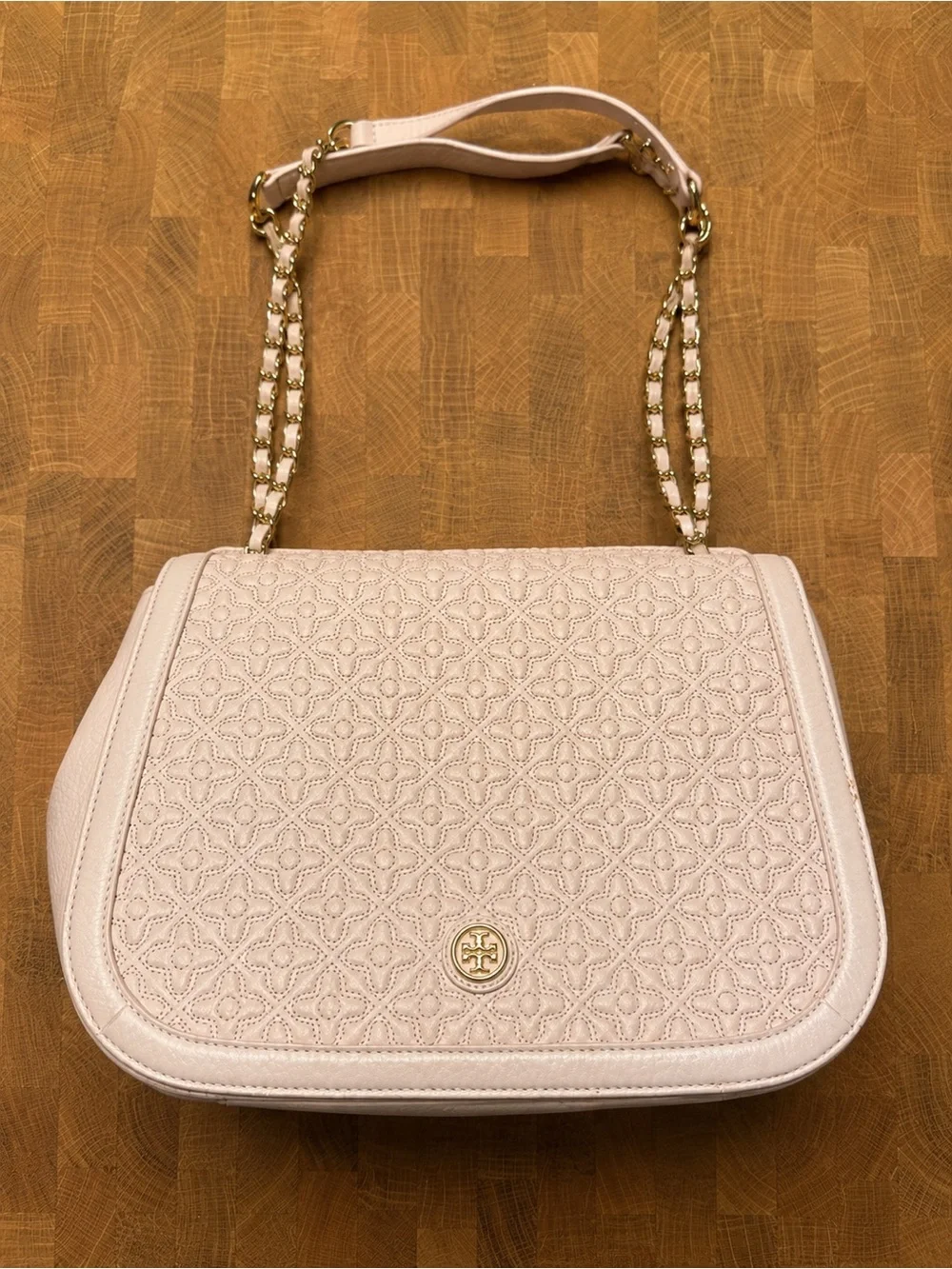 Tory Burch Blush Pink Leather Chain Shoulder Bag Purse